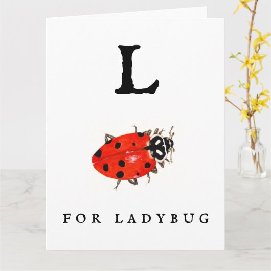 Ladybug Karte (Gelbe Blume)