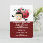 LadyBug - Kinderdusche, Einladung (Stehend Vorderseite)