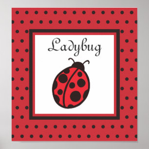 Ladybug Kinderzimmer Baby Kids Wall Art Poster Pri