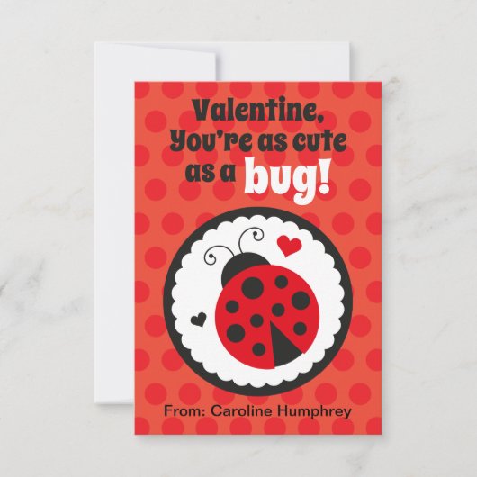 Ladybug-Klasse Valentine-Karten für Kinder Einladung (Vorderseite)