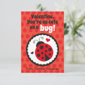Ladybug-Klasse Valentine-Karten für Kinder Einladung (Stehend Vorderseite)