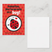 Ladybug-Klassenzimmer Valentine-Karten für Kinder Mitteilungskarte (Vorne/Hinten)