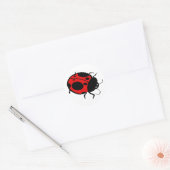 Ladybug lächelnd - runder aufkleber (Umschlag)