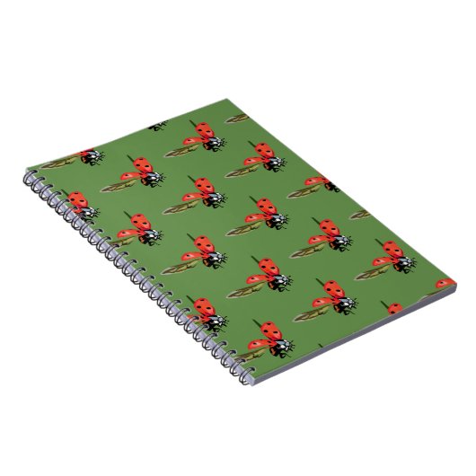 Ladybug, Lady Bird Fly Spiral Notebook Notizblock (Rechte Seite)