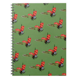 Ladybug, Lady Bird Fly Spiral Notebook Notizblock
