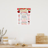 Ladybug Lady bug Birthday Party Board Poster (Küche)