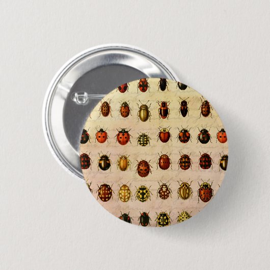 Ladybug Ladybird Beetle Insect Bug Button (Vorne & Hinten)