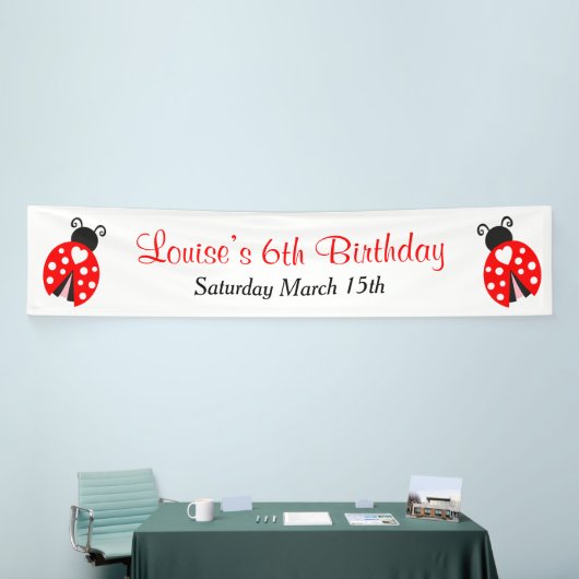 Ladybug Ladybird Birthday Party Banner (Messeveranstaltung)