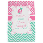 Ladybug Ladybird Birthday Party Danke Mittlere Geschenktüte (Rückseite)