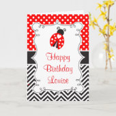 Ladybug Ladybird Birthday Party Karte (Gelbe Blume)