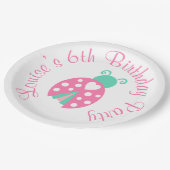 Ladybug Ladybird Birthday Party Pappteller (Schrägansicht)