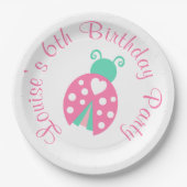 Ladybug Ladybird Birthday Party Pappteller (Vorderseite)