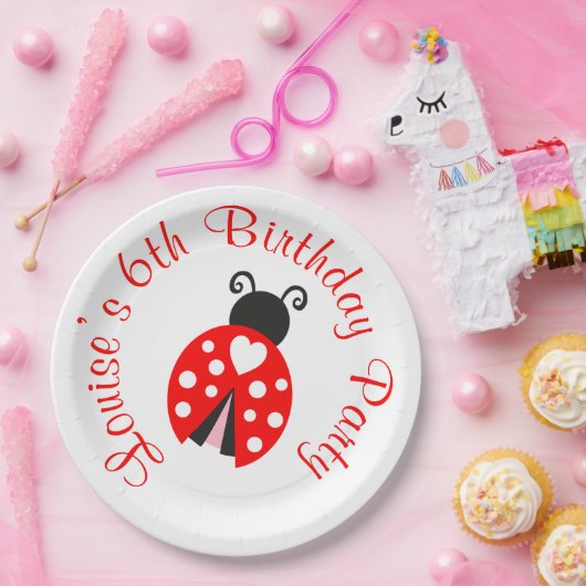 Ladybug Ladybird Birthday Party Pappteller (Party)