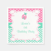 Ladybug Ladybird Birthday Party Serviette (Vorderseite)