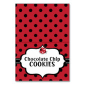 Ladybug - Ladybird - Black and Red Zent Table Card Tischnummer (Vorderseite)