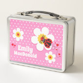 Ladybug ladybird rosa Mädchen benennen Lunchbox (Vorderseite)