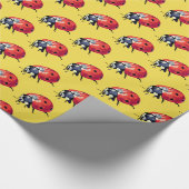 Ladybug, Ladybugs Pattern Wrapping Paper Geschenkpapier (Ecke)