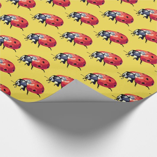 Ladybug, Ladybugs Pattern Wrapping Paper Geschenkpapier (Ecke)
