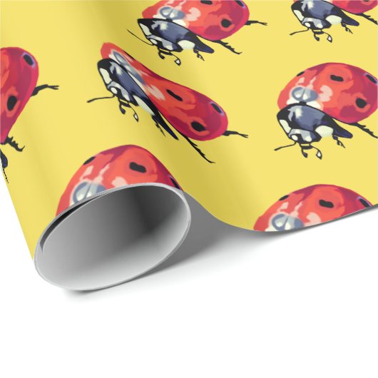 Ladybug, Ladybugs Pattern Wrapping Paper Geschenkpapier (Rolleneckpunkt)
