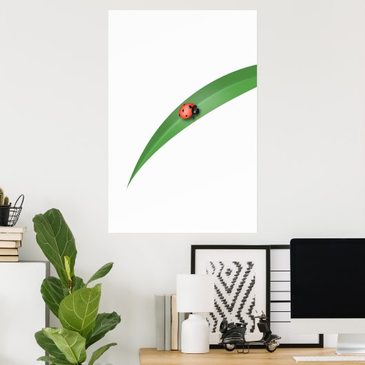 Ladybug Leaf Poster (Heimbüro)