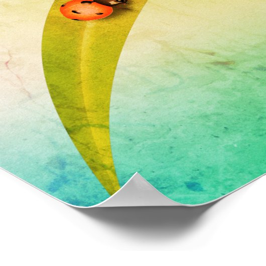 Ladybug Leaf Poster (Ecke)
