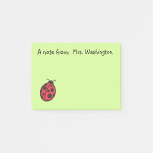 Ladybug-Lehrerposten - Anmerkungen Post-it Klebezettel