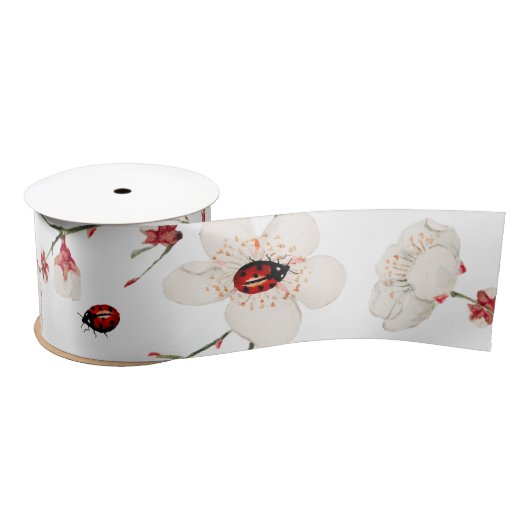 Ladybug Liebe Bug Floral Satinband (Spule)