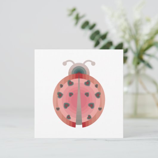 ladybug-Liebe Einladung (Stehend Vorderseite)