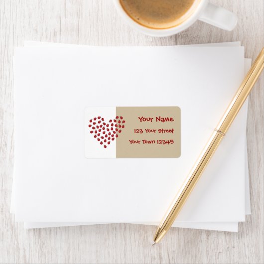 Ladybug Liebe Herz Adressaufkleber (Insitu)