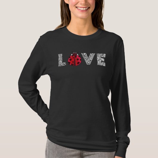 Ladybug Liebe Leopard Ladybug Insect Bug Niedliche T-Shirt (Vorderseite)
