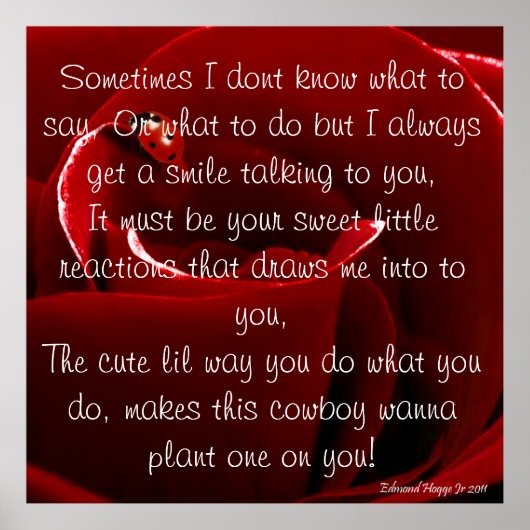 Ladybug-Liebe mit Gedicht Poster (Vorne)