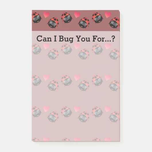 Ladybug-Liebe (Muster) Post-it Klebezettel (Vorderseite)