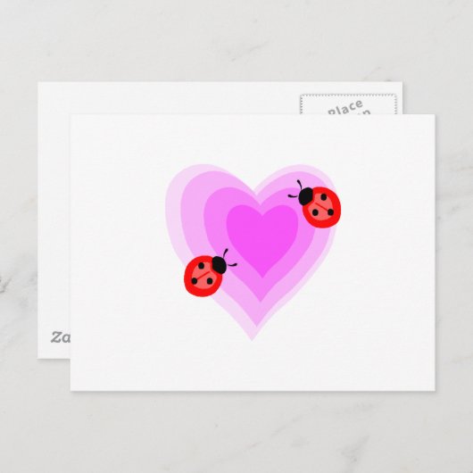 Ladybug-Liebe Postkarte (Vorne/Hinten)