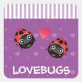 Ladybug-Liebe Quadratischer Aufkleber
