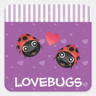 Ladybug-Liebe Quadratischer Aufkleber