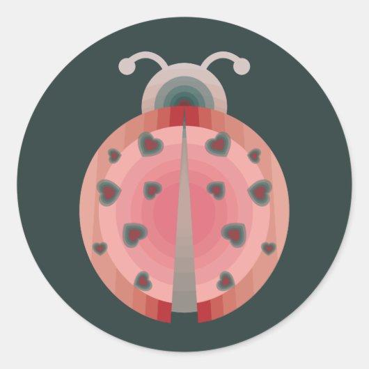 ladybug-Liebe Runder Aufkleber (Vorderseite)