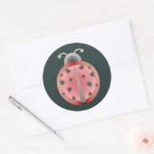 ladybug-Liebe Runder Aufkleber (Umschlag)