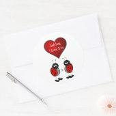Ladybug Liebe Sticker/Siegel Runder Aufkleber (Umschlag)
