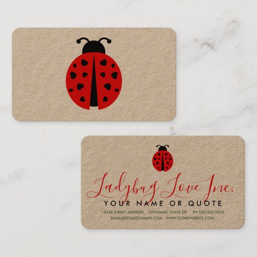 Ladybug-Liebe Visitenkarte (Vorne/Hinten)