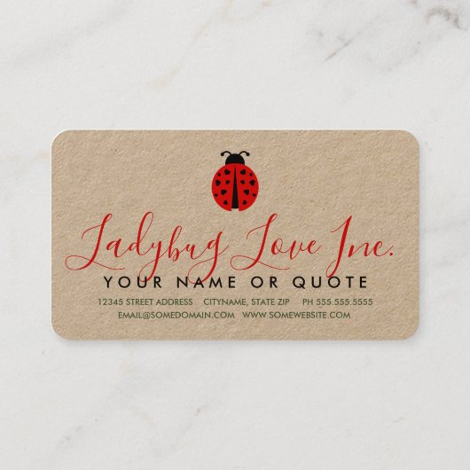 Ladybug-Liebe Visitenkarte (Rückseite)