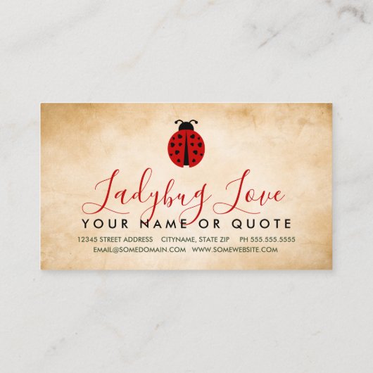 Ladybug-Liebe Visitenkarte (Rückseite)