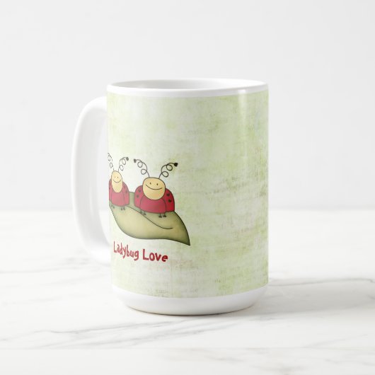 Ladybug Liebe Whimsical Graphic Tasse (Vorderseite Links)