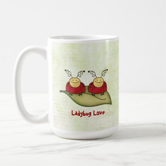 Ladybug Liebe Whimsical Graphic Tasse (Links)