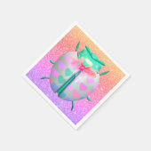 Ladybug liebliche Herzen niedlicher Glitzer Serviette (Ecke)