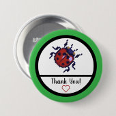 Ladybug, lieveheersbeestje pixelart button (Vorne & Hinten)