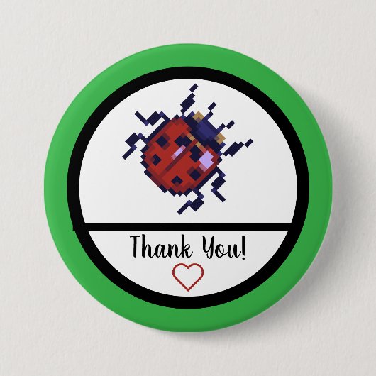 Ladybug, lieveheersbeestje pixelart button (Vorderseite)