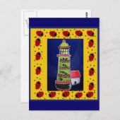 Ladybug Lighthouses Postkarte (Vorne/Hinten)