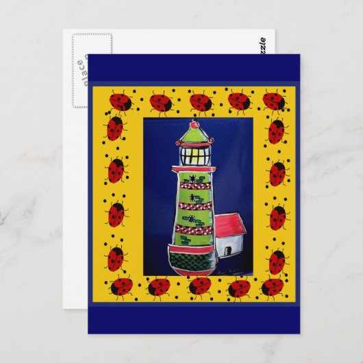 Ladybug Lighthouses Postkarte (Vorne/Hinten)