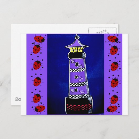 Ladybug Lighthouses Postkarte (Vorne/Hinten)