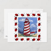 Ladybug Lighthouses Postkarte (Vorne/Hinten)